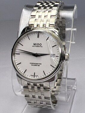 Mido Women's 34mm Steel Automatic Date Watch M027208 White Dial New w/Box Papers
